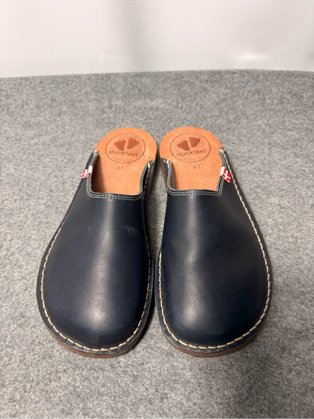 Duckfeet Blåvand Navy Leather Clogs EU 41 US Women 10 Men 8.5 - Picture 2 of 8